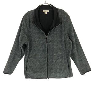 Coldwater Creek Fleece Jacket Sweater Full Zip Long Sleeve Women's Size 2XL Grey